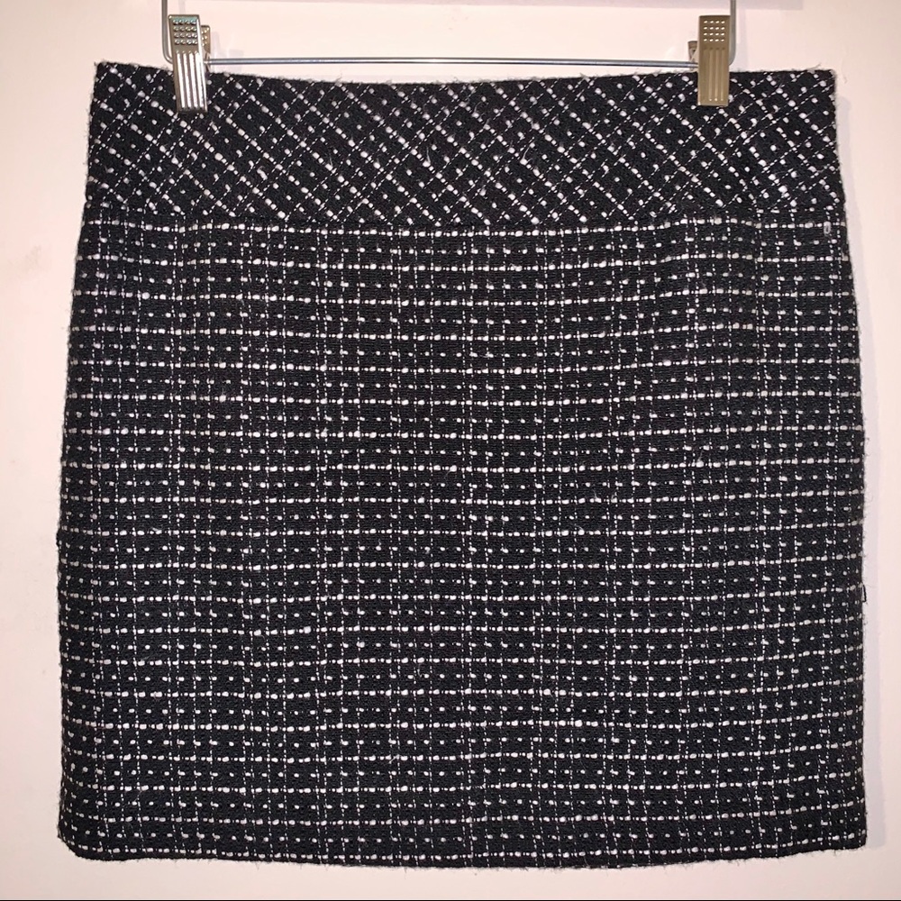 Loft Tweed Black Print Skirt